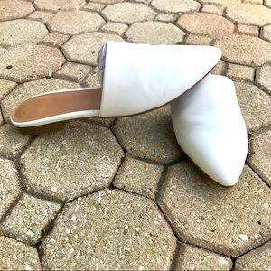 White slide on flats